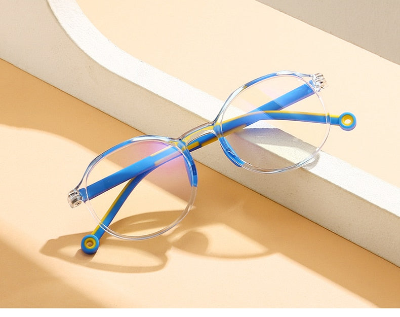 Lunettes Anti-lumière bleue pour enfants TR90 lunettes médicales optiques rondes montures enfants zéro lunettes d'ordinateur sans diplôme