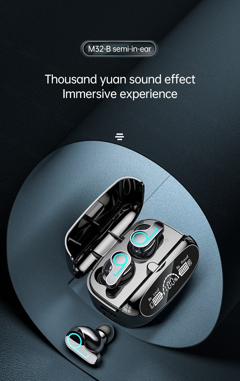 Nouveau sans fil V5.1 Bluetooth écouteur HD casque stéréo sport casque étanche avec double micro et étui de charge de batterie 2000mAh