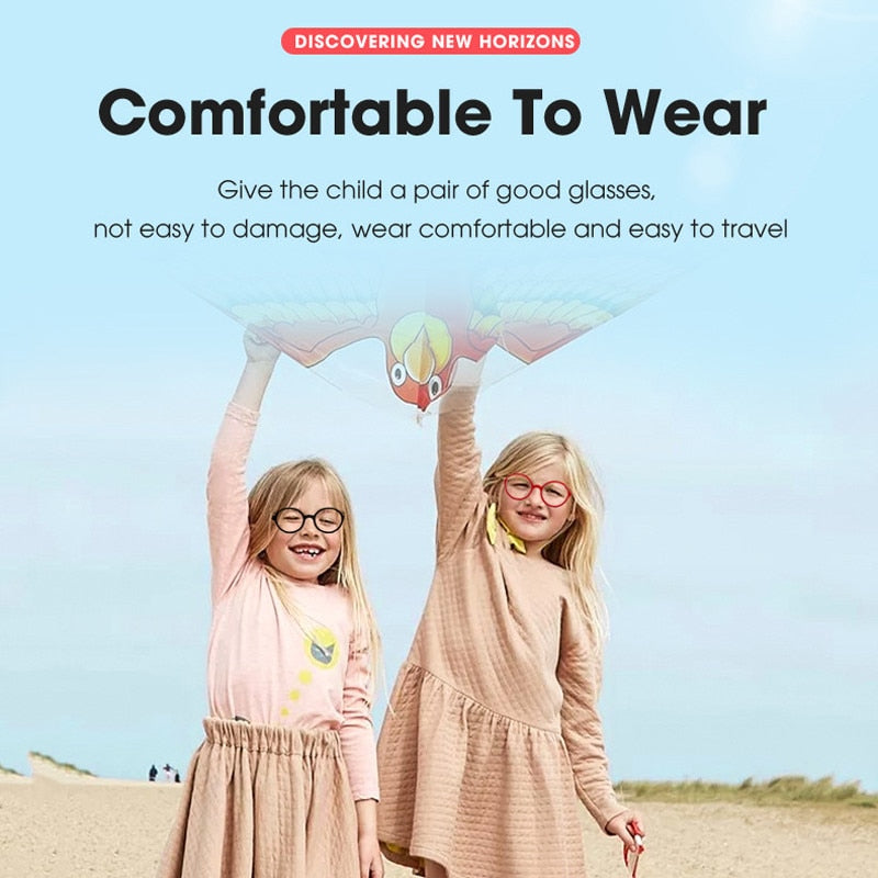 Semfly Enfants Silicone Lunettes Rétro Petit Cadre Rond Enfants Ultra-Léger TR90 Lunettes Cadre Protection Lentille Optique Lunettes