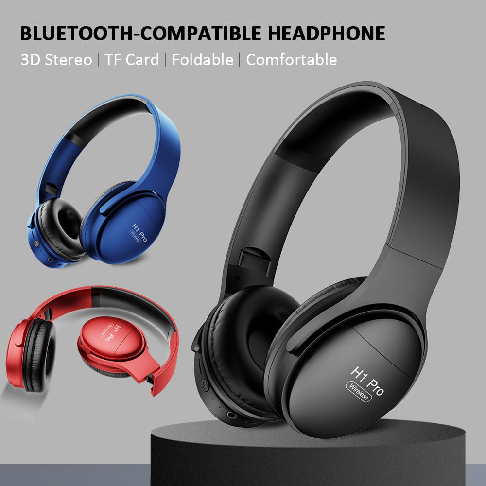 Casque sans fil H1 Pro Casque supra-auriculaire compatible Bluetooth 5.0 Écouteur stéréo HIFI avec prise en charge du micro Carte TF / câble audio