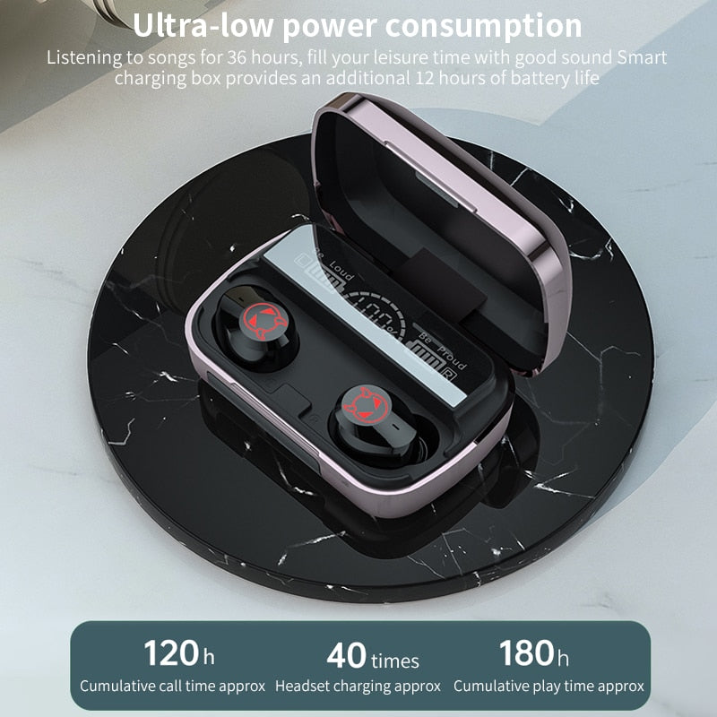 Nouveau casque sans fil TWS Bluetooth 5.1 écouteurs 2200mAh sport casques étanches HiFi 9D écouteurs stéréo avec microphones