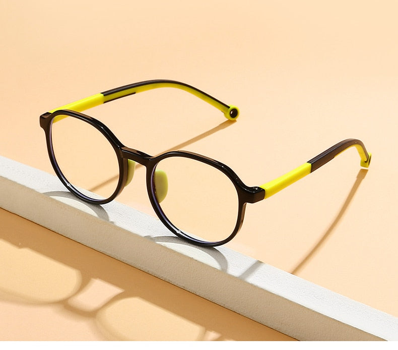 Lunettes Anti-lumière bleue pour enfants TR90 lunettes médicales optiques rondes montures enfants zéro lunettes d'ordinateur sans diplôme