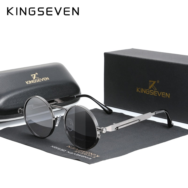KINGSEVEN – lunettes de soleil gothiques Steampunk polarisées pour hommes et femmes.
