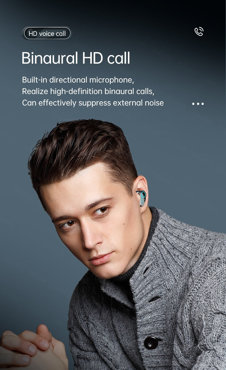 Nouveau sans fil V5.1 Bluetooth écouteur HD casque stéréo sport casque étanche avec double micro et étui de charge de batterie 2000mAh