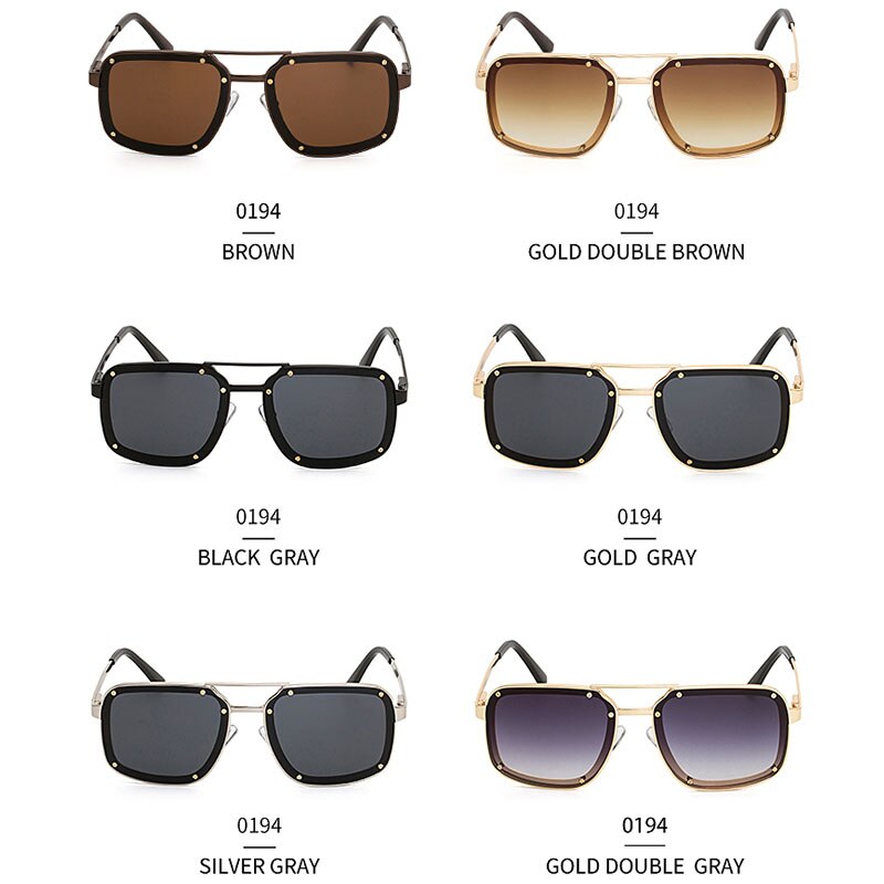 Lunettes De soleil rétro carrées à rivets pour hommes et femmes.