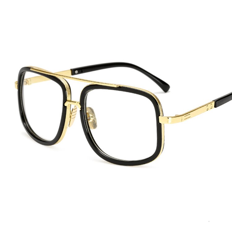 Lunettes de soleil avec carré doré pour hommes femmes.