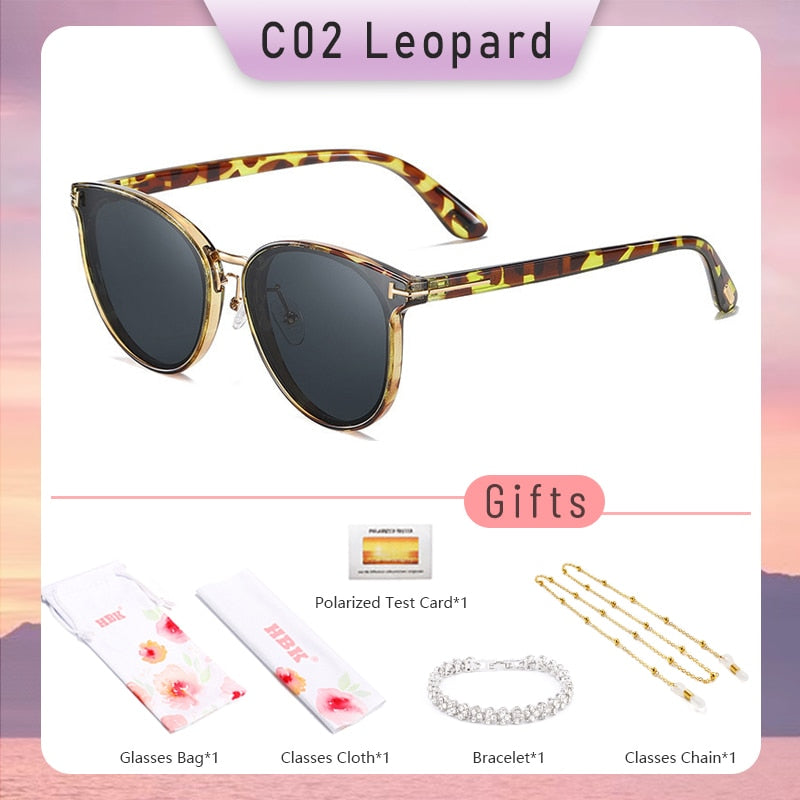 HBK – lunettes de soleil polarisées œil de chat pour femmes.