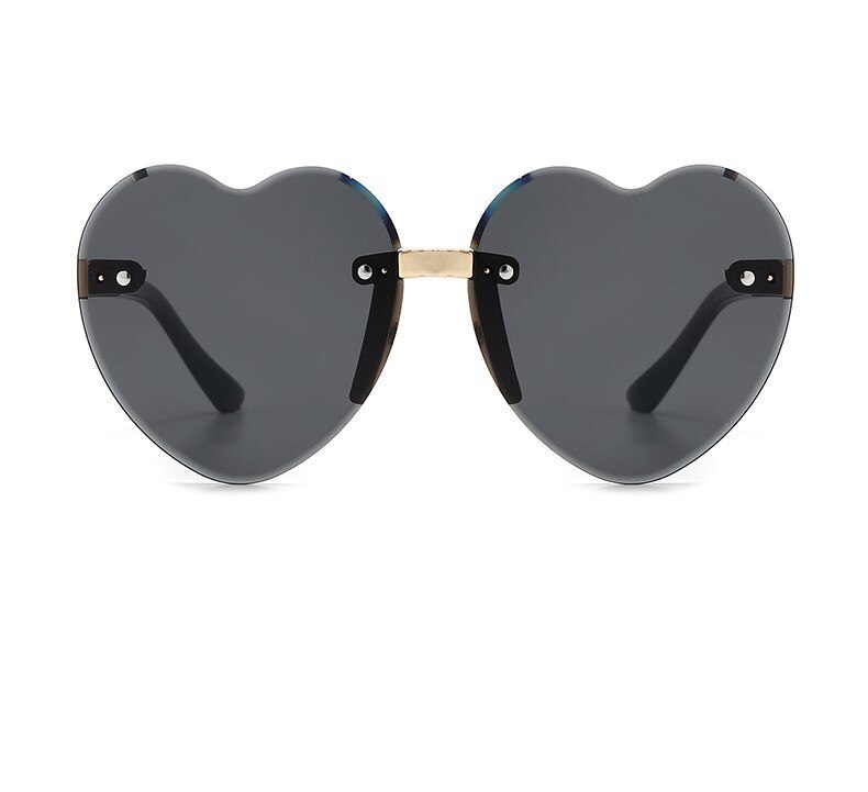 Nouveau élégant sans monture enfants mignon amour lunettes de soleil mode enfant rose dégradé lunettes de soleil garçon fille lunettes UV400 lunettes