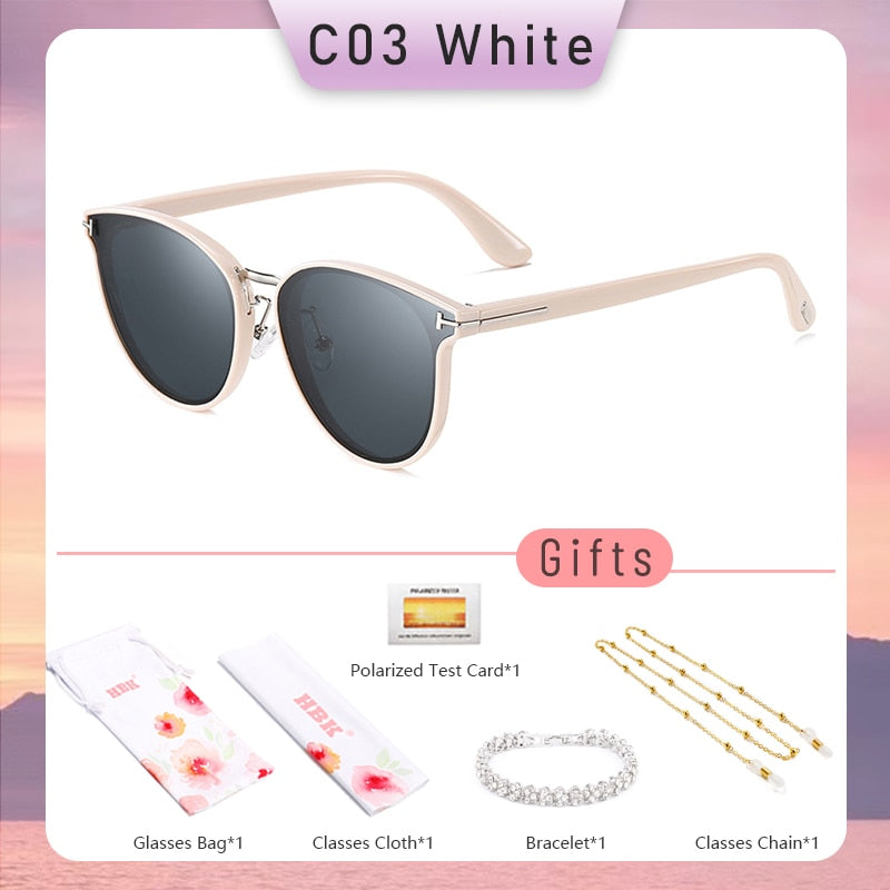 HBK – lunettes de soleil polarisées œil de chat pour femmes.