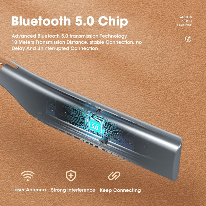 Nouveau cou sans fil Bluetooth écouteurs 48H longue durée de vie sport casque de course étanche réduction du bruit casque