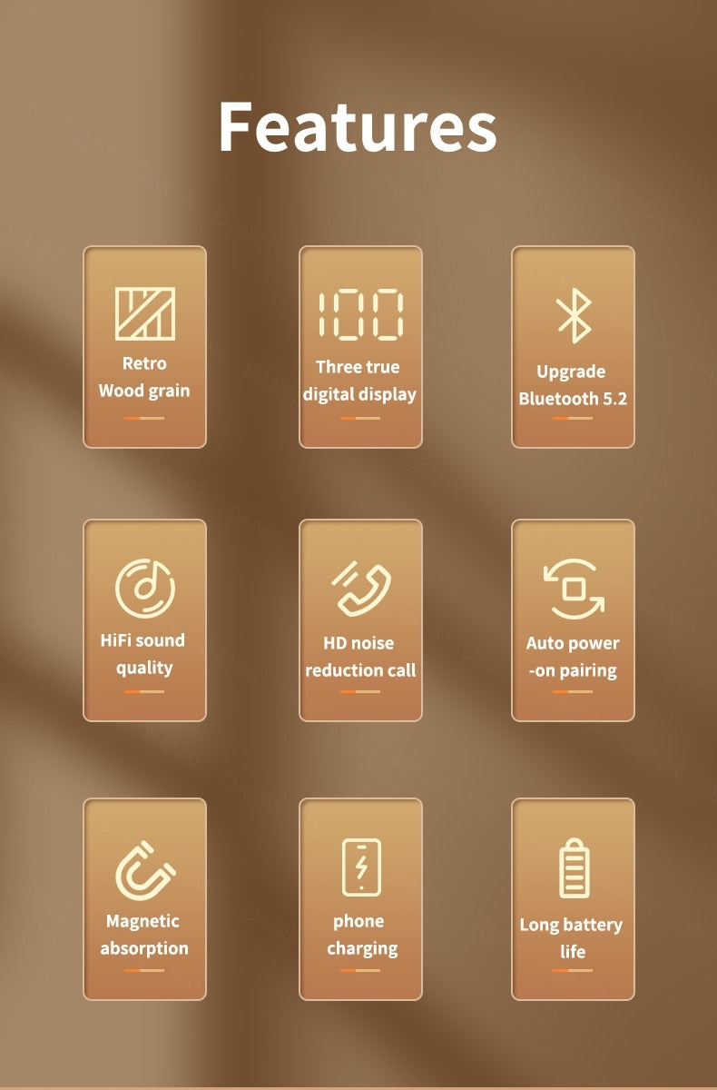 TWS Casques Sans Fil Bluetooth 5.2 Casque Intelligente Tactile Dans L'oreille HiFi Stéréo Écouteur Avec Micro Sport Bouchons D'oreilles Étanches