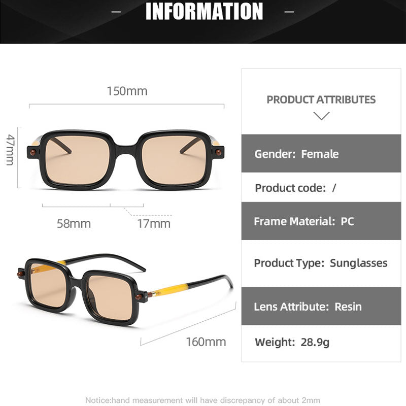 Lunettes de soleil carrées UV400 pour femmes et hommes.