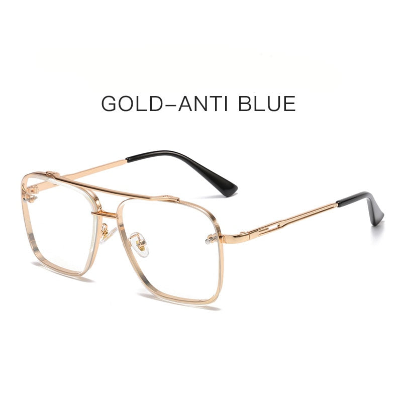 Lunettes De soleil carrées en métal pour hommes.